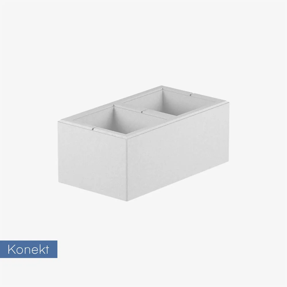 Bloczek na mur / słupek / podmurówkę Konekt Boka 50x28x20 cm - hvit
