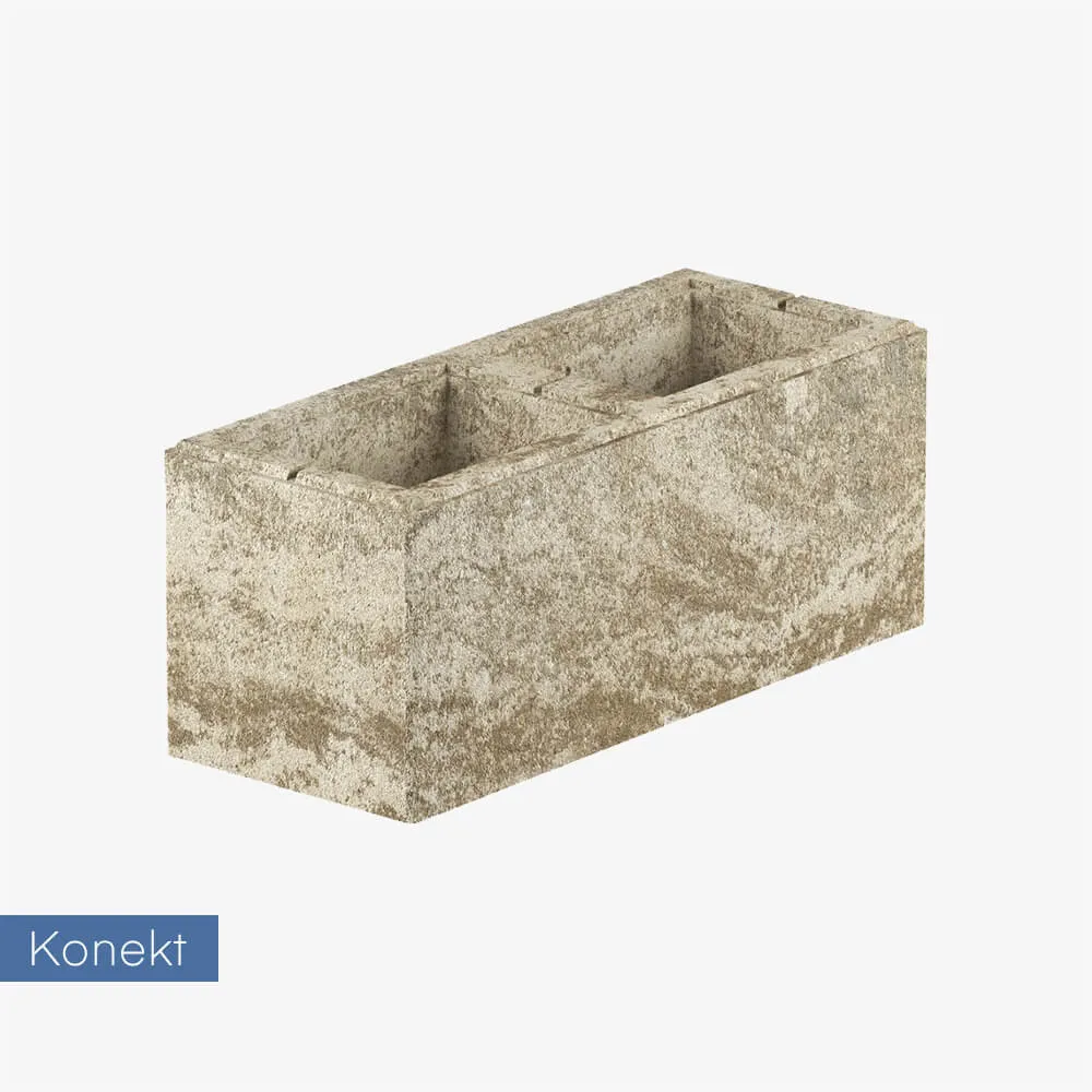 Bloczek na mur / słupek / podmurówkę Konekt Boka 50x20x20 cm - kaffe
