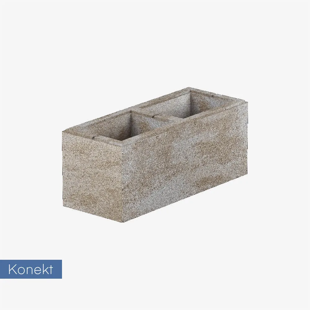 Bloczek na mur / słupek / podmurówkę Konekt Boka 50x20x20 cm - brun