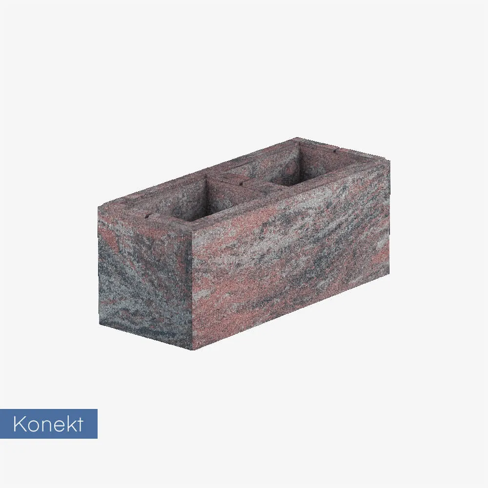 Bloczek na mur / słupek / podmurówkę Konekt Boka 50x20x20 cm - rød