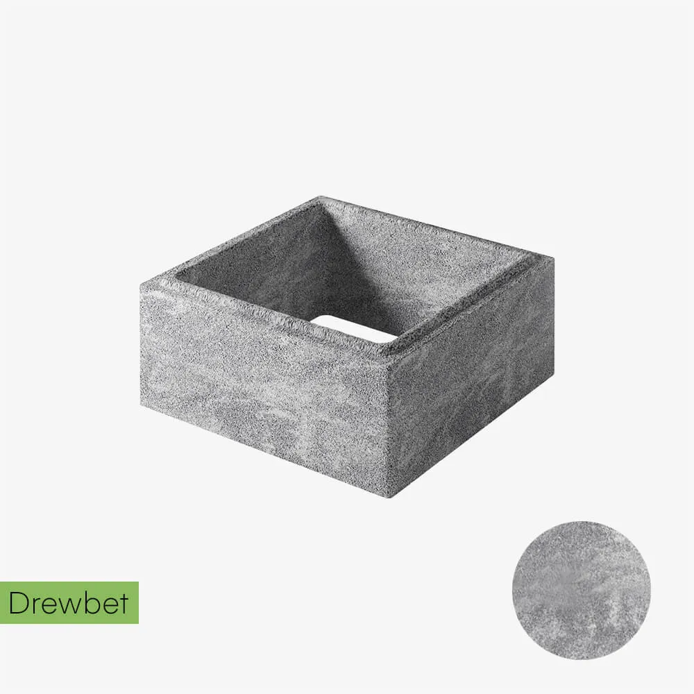Pustak słupkowy Drewbet Mini Cubo KM2 16x38x38 cm - szaro-biały