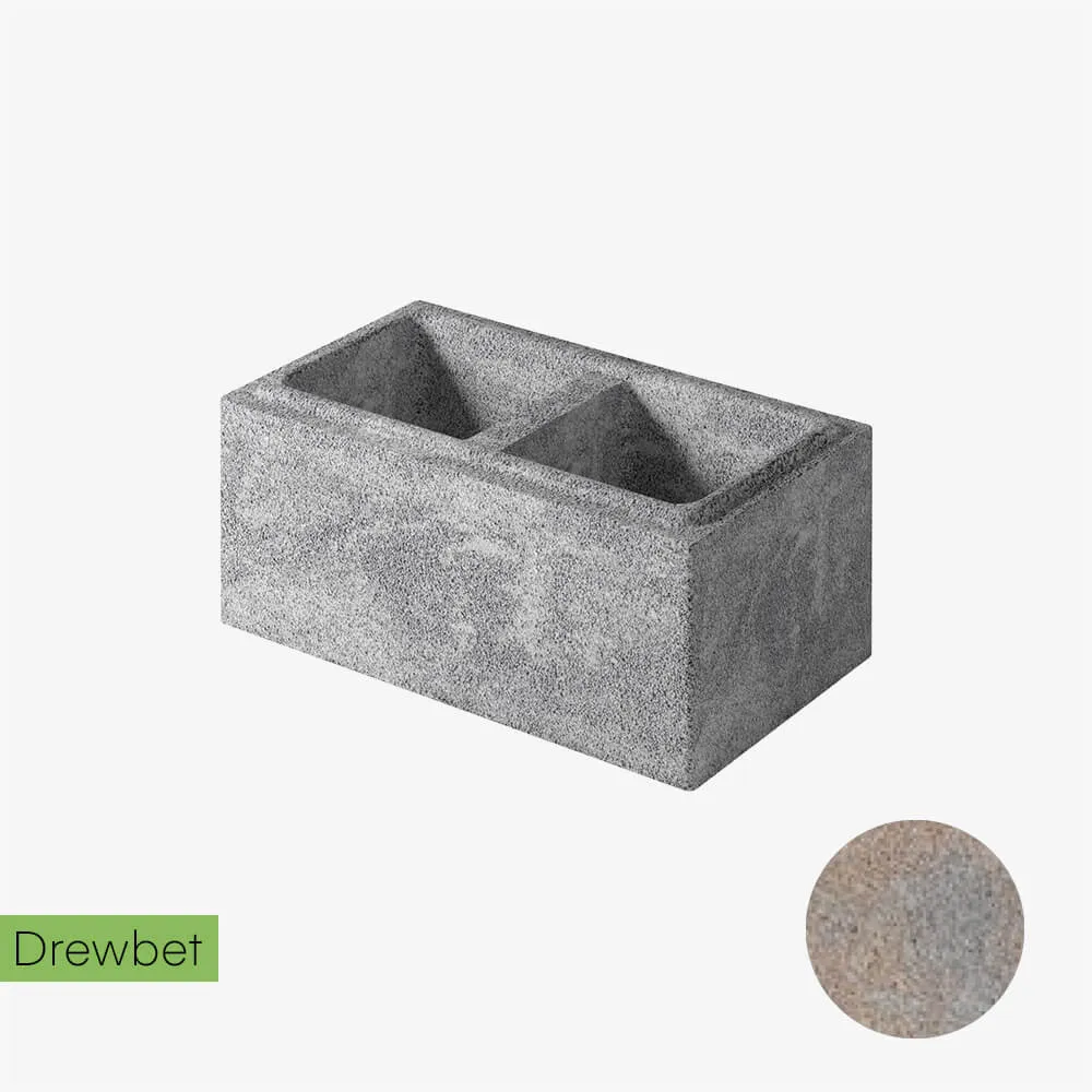 Pustak podmurówkowy Drewbet Mini Cubo KM1 16x38x22 cm - szaro-piaskowy