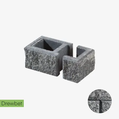 Pustak łupany słupkowy Drewbet A2 16x38x22 cm biało-grafitowy