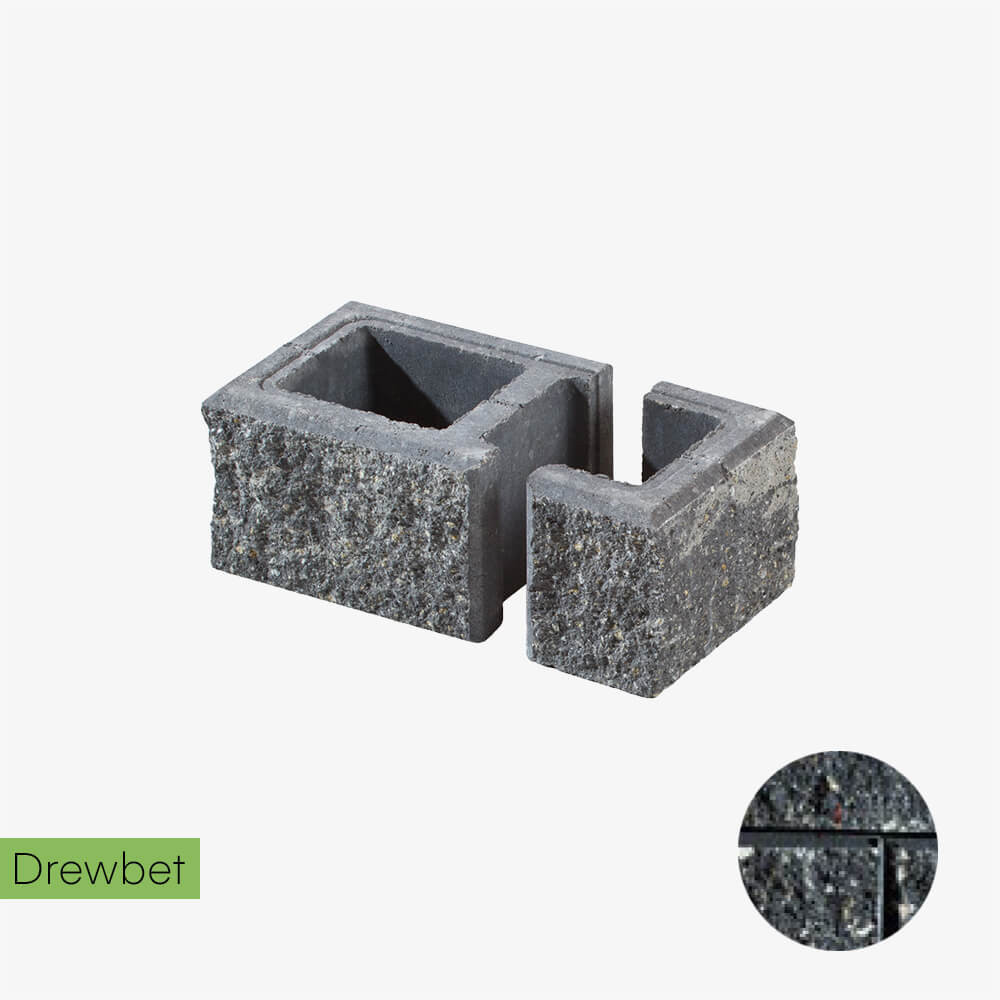 Pustak łupany słupkowy Drewbet A2 16x38x22 cm grafitowy