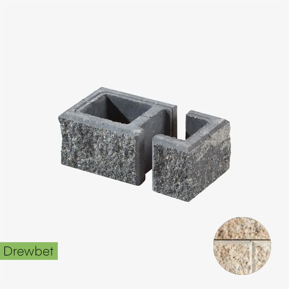 Pustak łupany słupkowy Drewbet A2 16x38x22 cm piaskowy