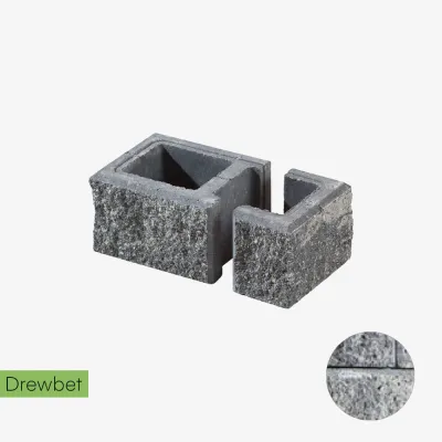 Pustak łupany słupkowy Drewbet A2 16x38x22 cm szaro-biały