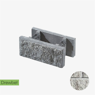 Pustak łupany podmurówkowy Drewbet A3 16x38x22 cm biały