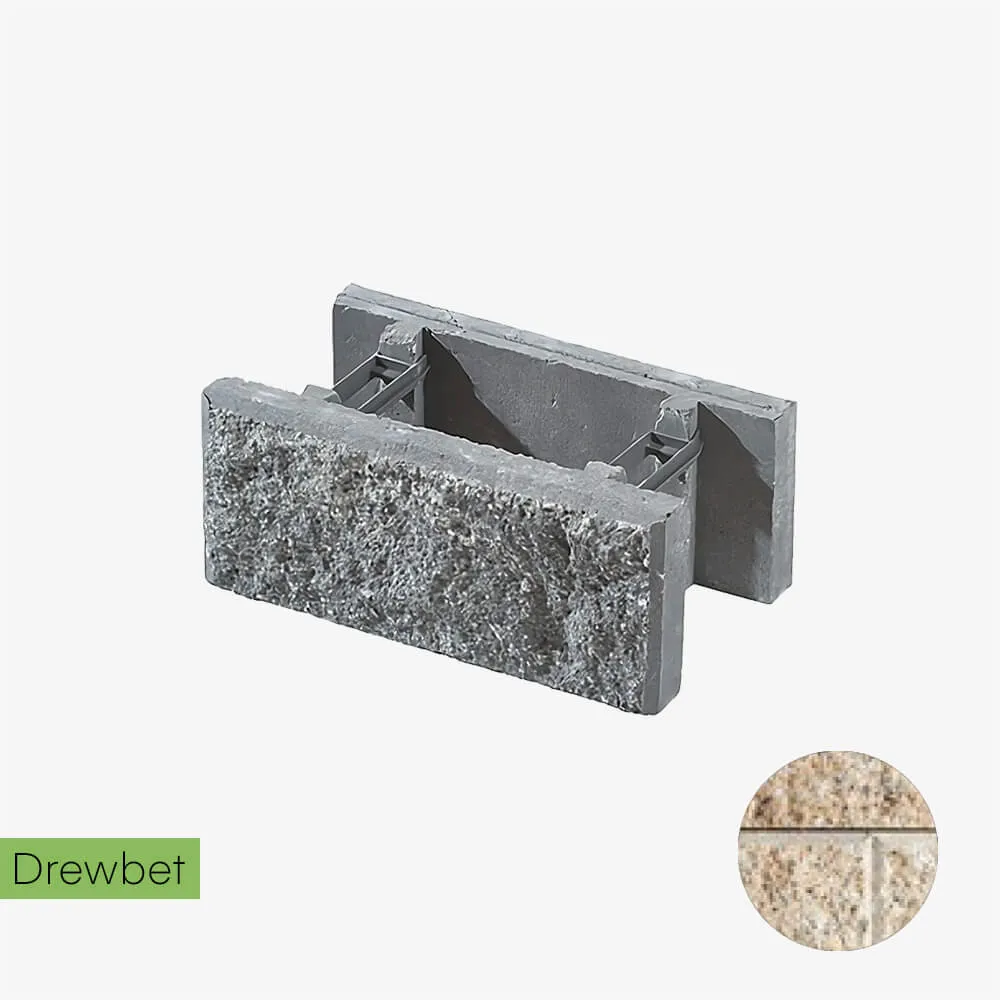 Pustak łupany podmurówkowy Drewbet A3 16x38x22 cm piaskowy