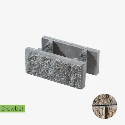 Pustak łupany podmurówkowy Drewbet A3 16x38x22 cm szaro-piaskowy