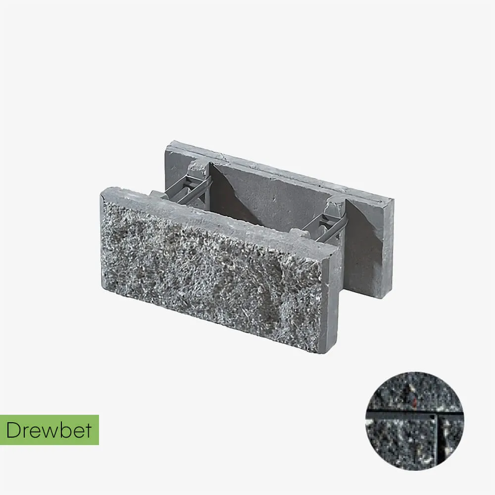 Pustak łupany podmurówkowy Drewbet A3 16x38x22 cm - grafitowy