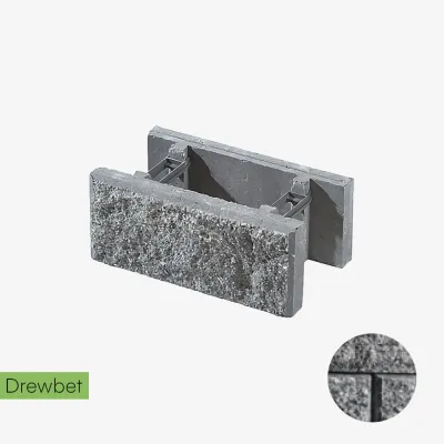 Pustak łupany podmurówkowy Drewbet A3 16x38x22 cm biało-grafitowy