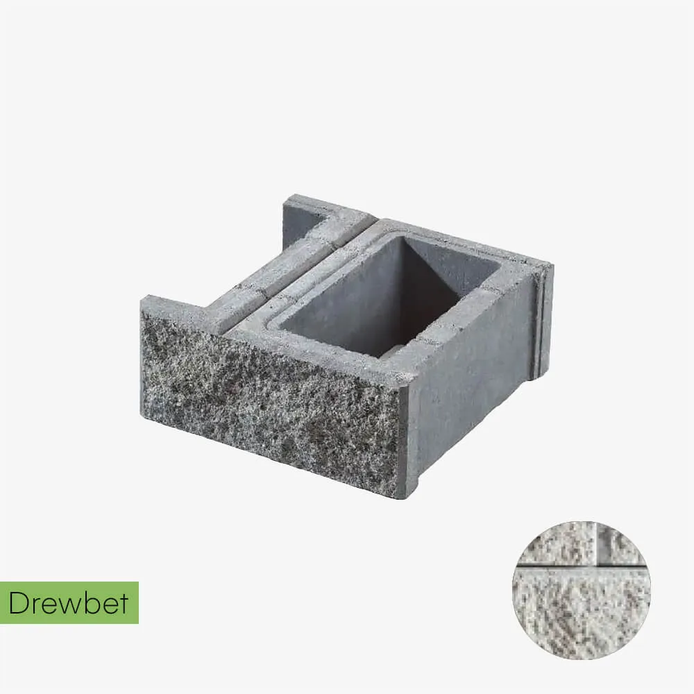 Pustak łupany podmurówkowy Drewbet B1 16x38x38 cm biały