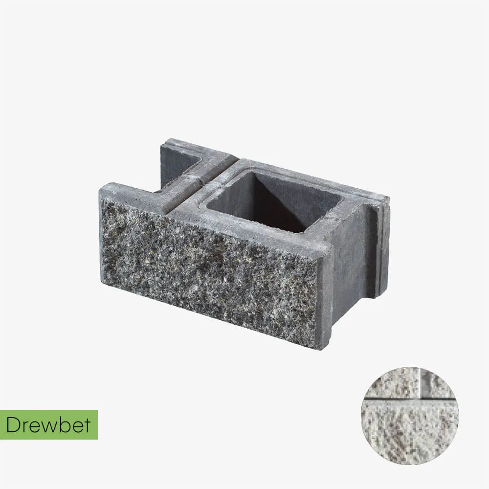 Pustak łupany podmurówkowy Drewbet A1 16x38x22 cm - biały