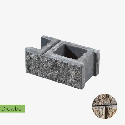Pustak łupany podmurówkowy Drewbet A1 16x38x22 cm szaro-piaskowy