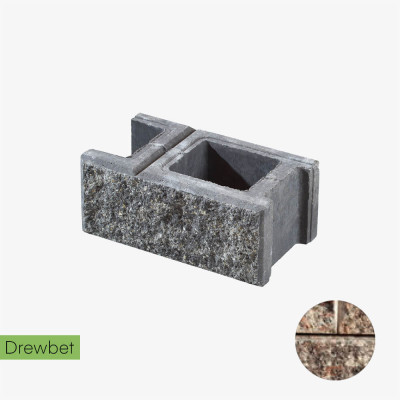 Pustak łupany podmurówkowy Drewbet A1 16x38x22 cm topaz