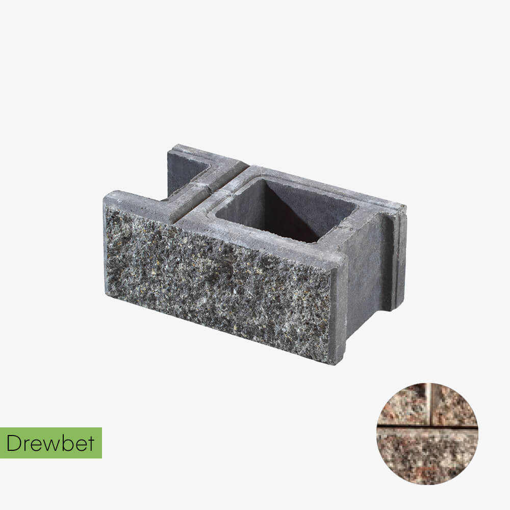 Pustak łupany podmurówkowy Drewbet A1 16x38x22 cm topaz