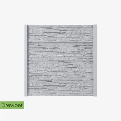 Ogrodzenie betonowe kamień łamany Drewbet - płyta 200x50x4 cm