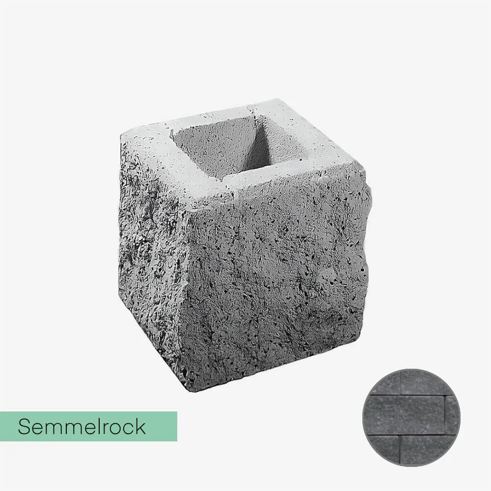 Kamień 3-stronny połówkowy Semmelrock Sonnblick 20x20x18 cm grafit