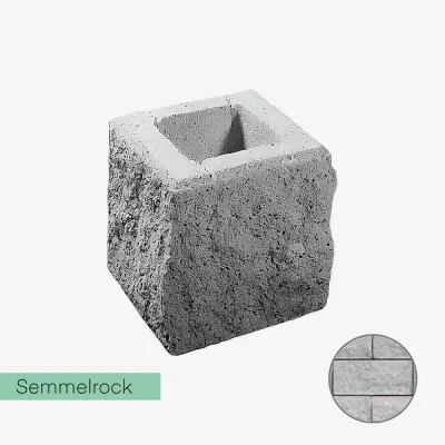 Kamień połówkowy, 3-stronny Semmelrock Sonnblick 20x20x18 cm szary granit