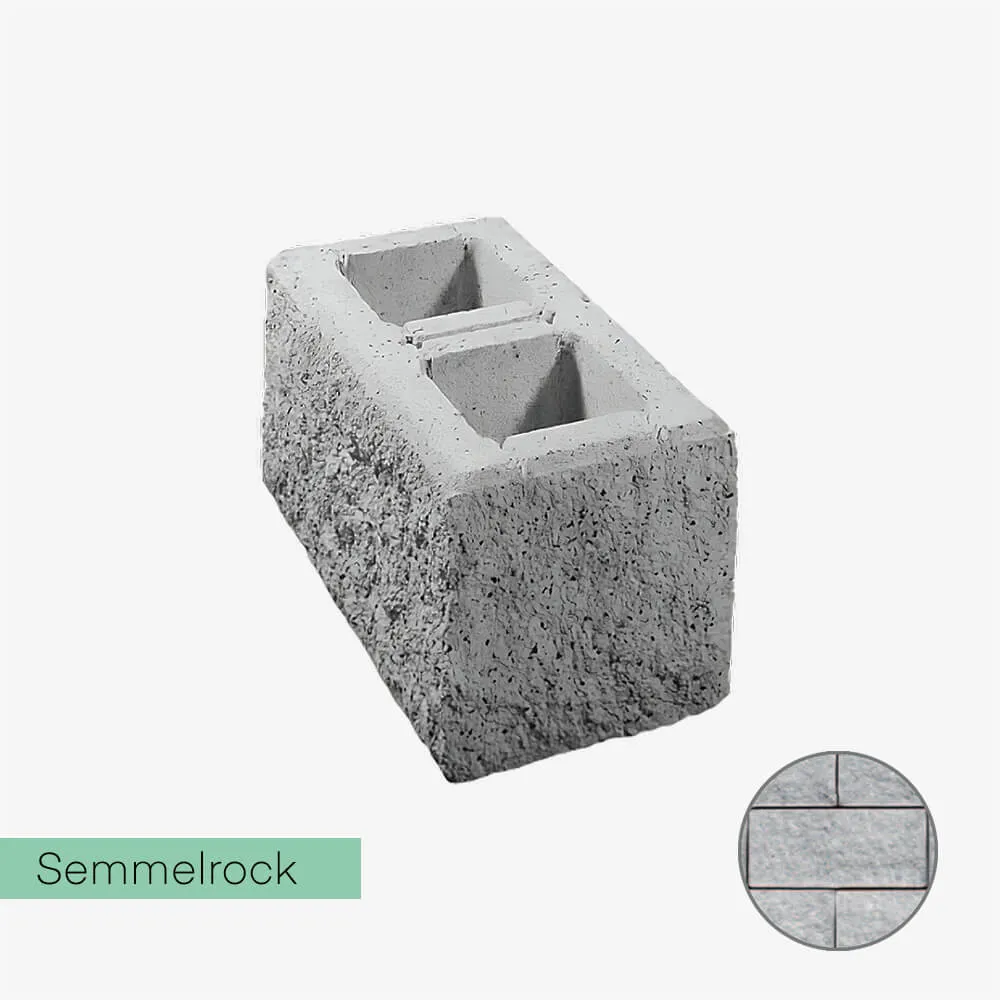 Kamień na słupek, 4-stronny Semmelrock Sonnblick 40x20x18 cm szary granit