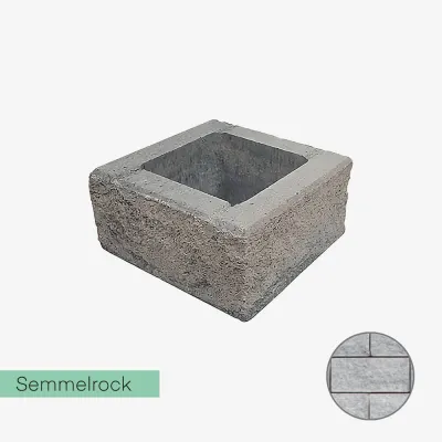 Kamień na filar, 4-stronny Semmelrock Sonnblick 36x36x18 cm szary granit