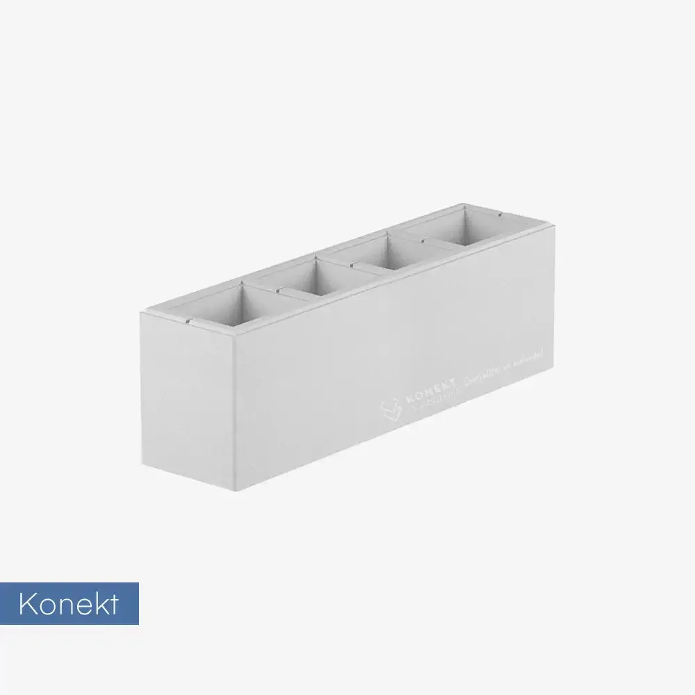 Bloczek na mur / słupek / podmurówkę Konekt Lang 80/20/25 cm - hvit